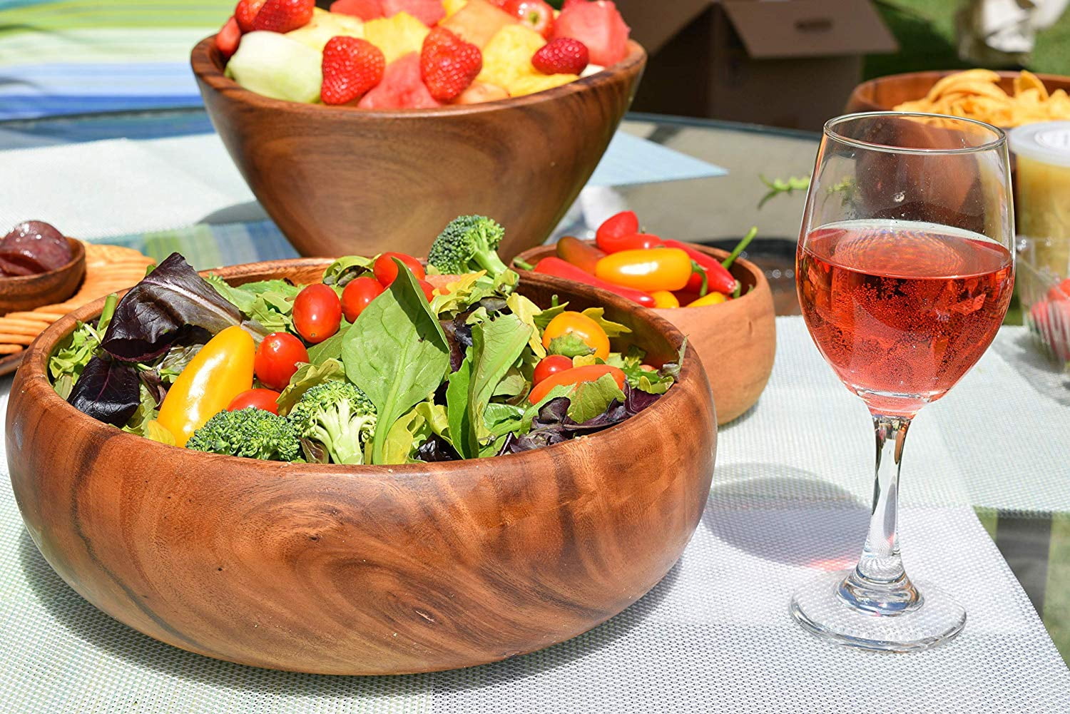 Salad / Serving Bowl, Acacia Wood, 12 x 5, Calabash Collection