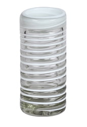 100% Recycled Mexican Artisan Handblown Glass, White Vortex Shot Glass, 2 oz, Set of 6