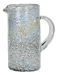 100% Recycled Mexican Artisan Handblown Glass, White Pebble Straight Pitcher, 100 oz