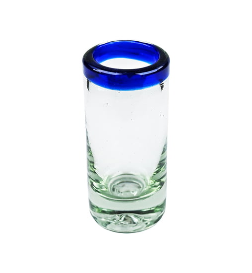 Cobalt Blue Rim Shot Glass, 2 oz, 3.5" H x 1.5" Diam