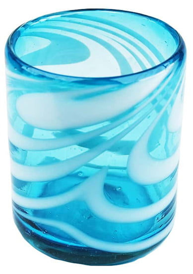 Aqua Swirl Double Old Fashioned, 4" H x 3" Diam