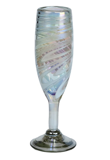 White Swirl Champagne Flute