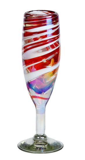 Red Swirl Champagne Flute