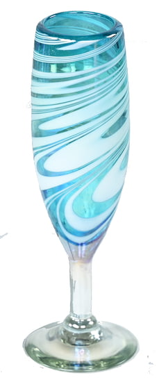 Aqua Swirl Champagne Flute