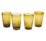 Unique Handblown Recycled Glass Water Drinkware (Set of 4), "Amber Angles"