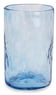 Set of 4 Clear Blue Hand Blown 11 oz Tumblers, "Azure Mist"