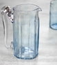 Blue Blown Glass Pitcher 23 oz Artisan Crafted Serveware, "Blue Mist"