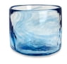 Set of 4 Mexican Clear Blue Blown Glass Rocks Glasses (5 oz), "Azure Mist"