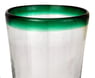 Handblown Glass Clear and Green Water Glasses Set of 6, "Conical"