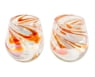 Handblown stemless wine glasses, 'Energy Enchantment' (pair)