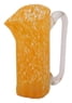 Hand-blown recycled glass pitcher and tumblers, 'Garden Relaxation in Marigold' (set for 6)