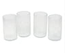 Blown recycled glass tumblers, 'Garden Relaxation in White' (set of 4)