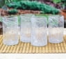 Blown recycled glass tumblers, 'Garden Relaxation in White' (set of 4)