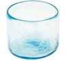 4 Hand Blown Eco-Friendly Blue Recycled Glass Juice Glasses, "Garden Relaxation in Blue"