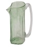 Handblown 7-Piece Pitcher and Tumbler Set in Clear Green, "Garden Relaxation in Green"