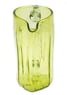 Hand Blown Eco-Friendly Recycled Glass Pitcher in Green, "Garden Relaxation in Lemon"