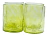 4 Handblown Golden Lime Recycled Glass Juice Glasses 8 Oz, "Golden Lime"