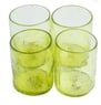 4 Handblown Golden Lime Recycled Glass Juice Glasses 8 Oz, "Golden Lime"