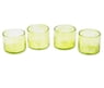 4 Hand Blown Eco-Friendly Green Recycled Glass Juice Glasses, "Lime Relaxation"