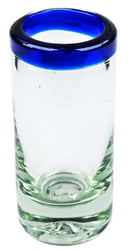 Cobalt Blue Rim Shot Glass, 2 oz, 3.5" H x 1.5"Diam