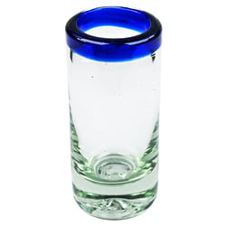 Cobalt Blue Rim Shot Glass, 2 oz, 3.5" H x 1.5"Diam