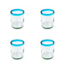 Aqua Rim Double Old Fashioned, Set of 4, 4" H x 3" Diam