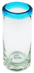 Aqua Rim Shot Glass, 3.5" H x 1.5"Diam