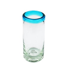 Aqua Rim Shot Glass, 3.5" H x 1.5" Diam