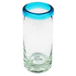 Aqua Rim Shot Glass, 3.5" H x 1.5"Diam