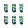 Blue and Green Swirl Shot Glass, Set of 6, 3.5" H x 1.5" Diam