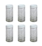 White Vortex Shot Glass, Set of 6, 3.5" H x 1.5" Diam