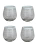 White Vortex Stemless Wine Glass, Set of 4, 3" H x 3"Diam