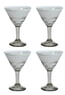 White Vortex Martini Glass, Set of 4, 5" H x 6.75"Diam