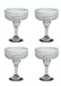 White Vortex Margarita Glass, Set of 4, 3.5" H x 1.5"Diam