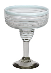 White Vortex Margarita Glass, Set of 4, 3.5" H x 1.5"Diam