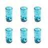 Aqua Swirl Shot Glass, Set of 6, 3.5" H x 1.5" Diam