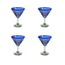 Cobalt Blue Vortex Martini Glass, Set of 4, 5" H x 6.75" Diam