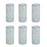 White Pebble Luminescence Shot Glass, Set of 6, 3.5" H x 1.5" Diam