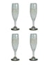 White Pebble Luminescence Champagne Flute, Set of 4, 9"H x 2"D