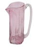 7-Piece Recycled Glass Pitcher and Tumbler Set in Clear Pink, "Garden Relaxation in Rose"