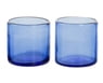 Handblown juice glasses, 'Profound Blue' (pair)