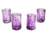 Set of 4 Purple Blown Glass Mezcal Shot Glasses from Mexico, "Lilac Mist"