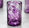 Set of 4 Purple Blown Glass Mezcal Shot Glasses from Mexico, "Lilac Mist"