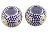 Blue Glass Mosaic Tealight Candleholders (Pair), "Royal Light"