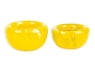 Handblown Patterned Yellow Recycled Glass Bowls (Set of 2), "Flavors in Summer"