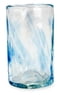 Set of 4 Mexican Clear Blue Blown Glass Mezcal Shot Glasses, "Azure Mist"