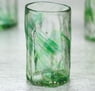 Set of 4 Clear Green Blown Glass Shot Glasses, "Jade Mist"