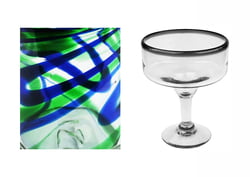 Swirl Margarita Glass, 5" H x 6.75"Diam