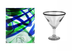 Swirl Martini Glass, 5" H x 6.75"Diam