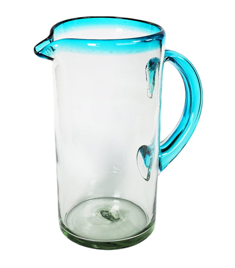 Aqua Rim Straight Pitcher, 10" H x 5"Diam